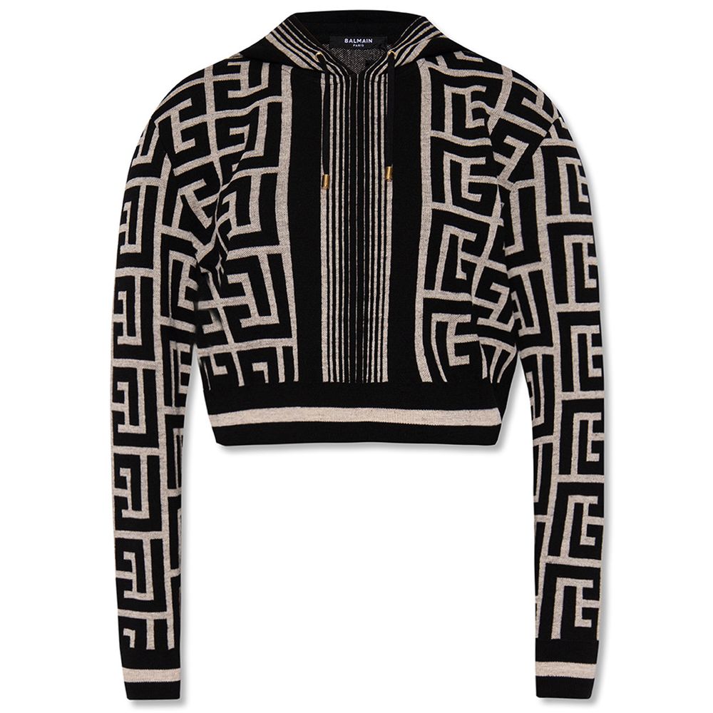 Balmain Black Merino Wool Sweater