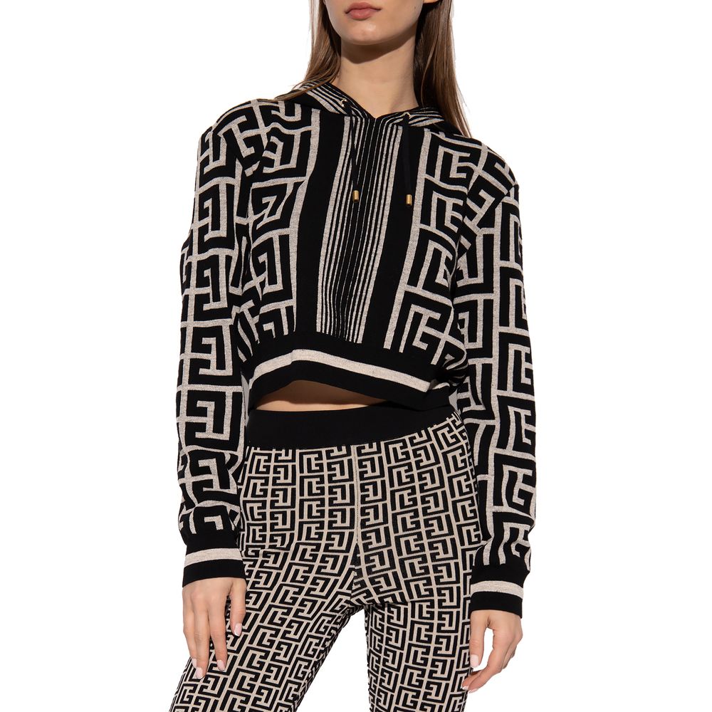 Balmain Black Merino Wool Sweater