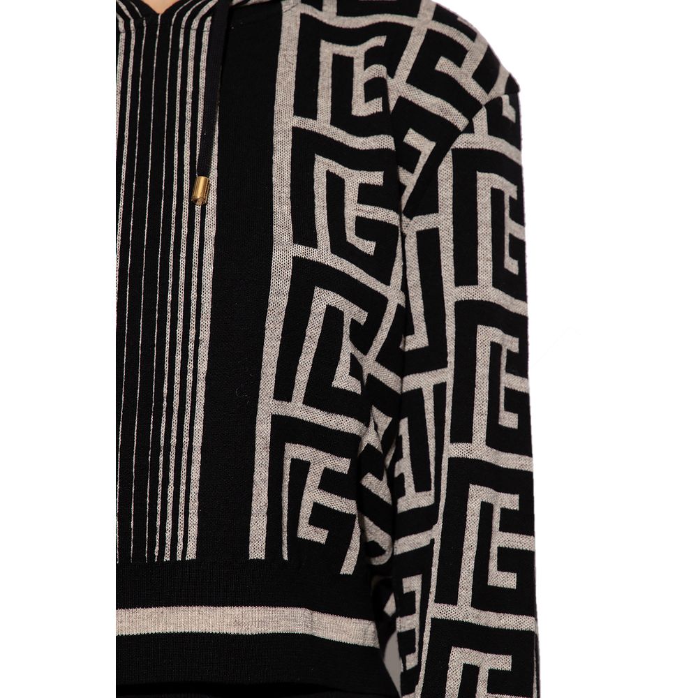 Balmain Black Merino Wool Sweater