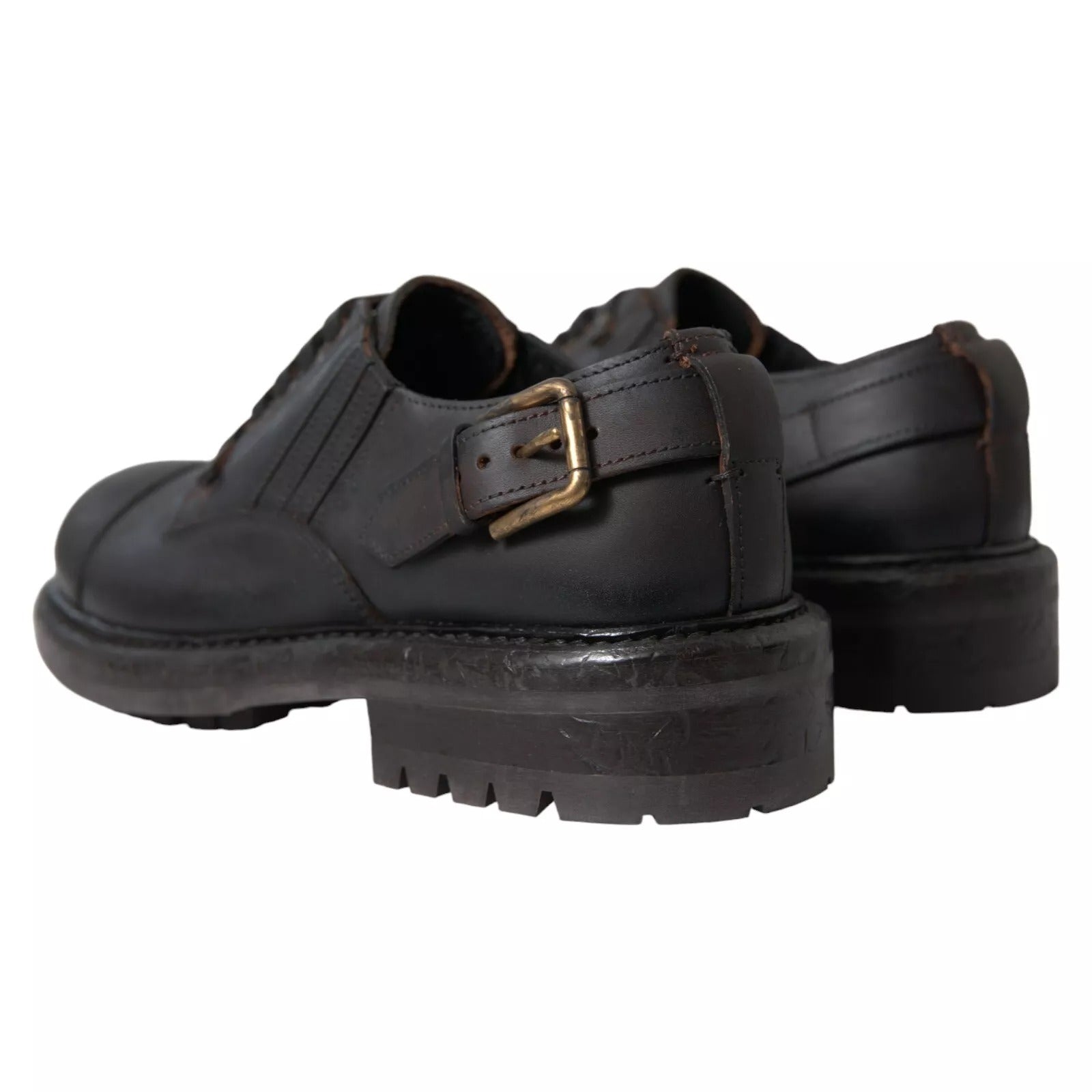 Dolce & Gabbana Brown Leather Lace Up Derby Dress Shoes