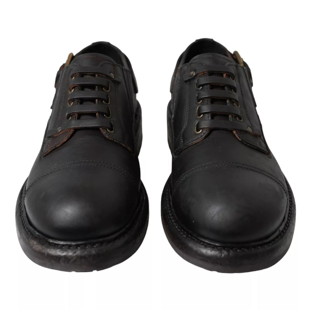 Dolce & Gabbana Brown Leather Lace Up Derby Dress Shoes