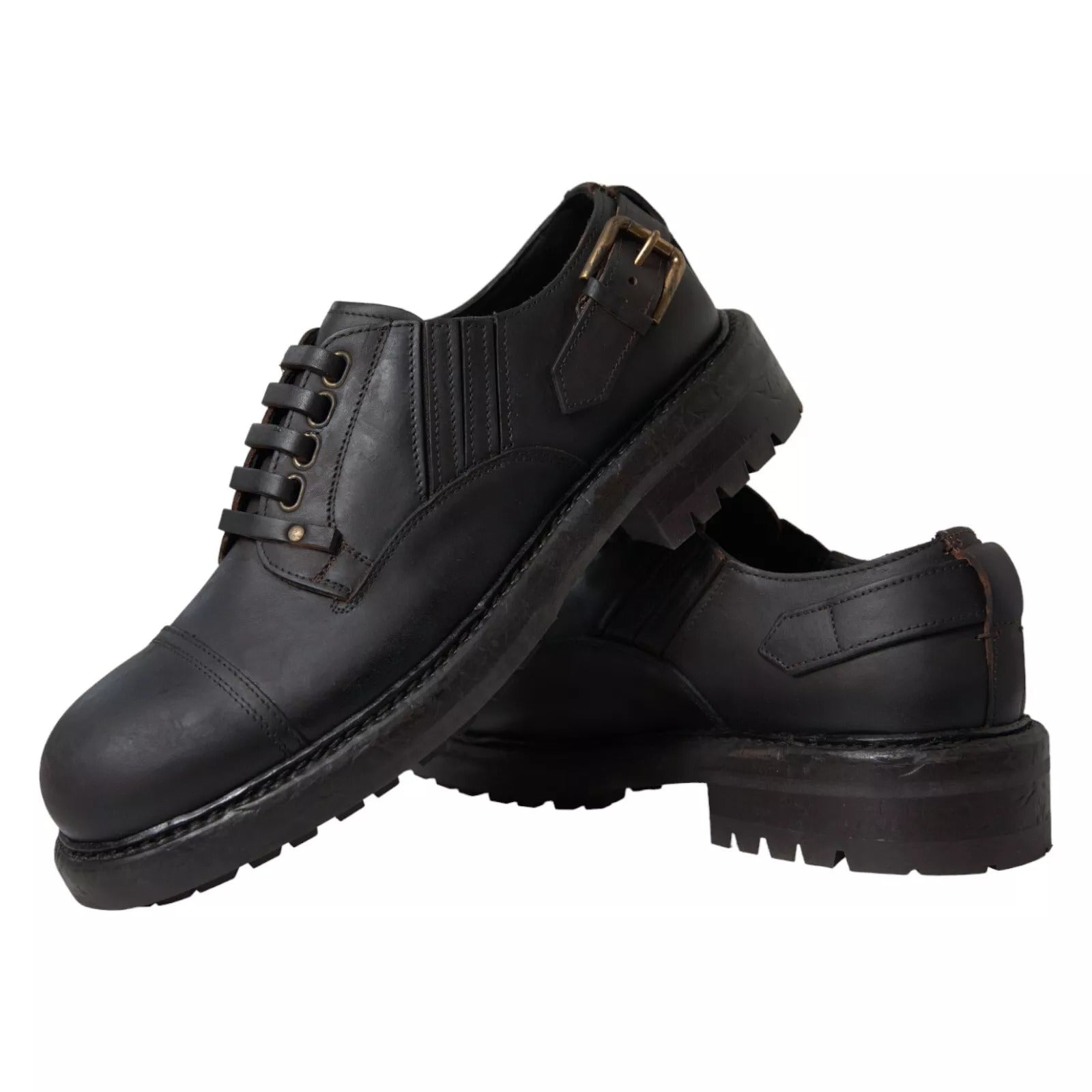 Dolce & Gabbana Brown Leather Lace Up Derby Dress Shoes