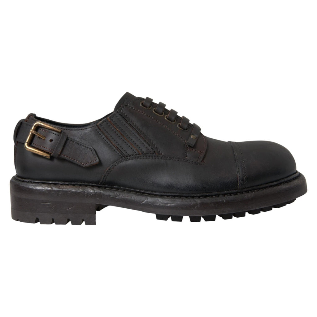 Dolce & Gabbana Brown Leather Lace Up Derby Dress Shoes