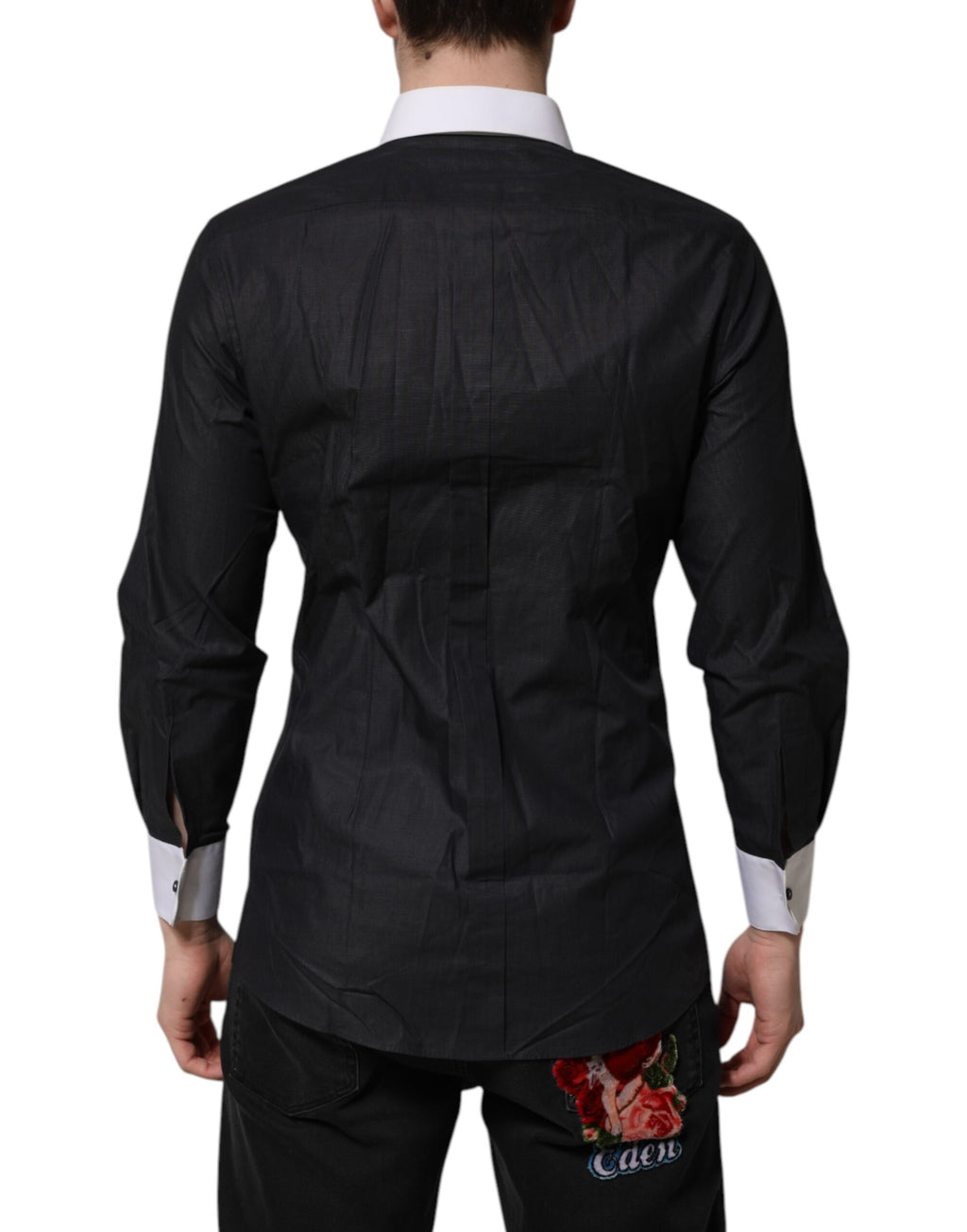 Dolce & Gabbana Black White GOLD Long Sleeves Formal Shirt