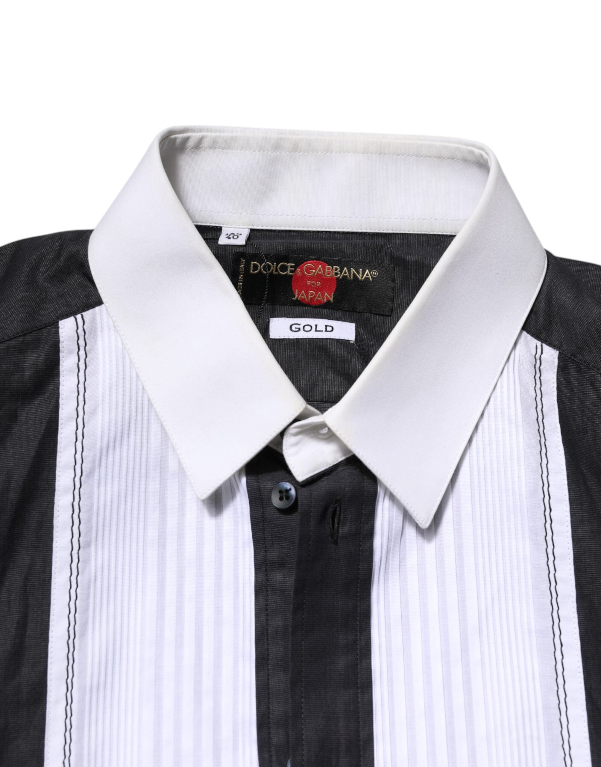 Dolce & Gabbana Black White GOLD Long Sleeves Formal Shirt