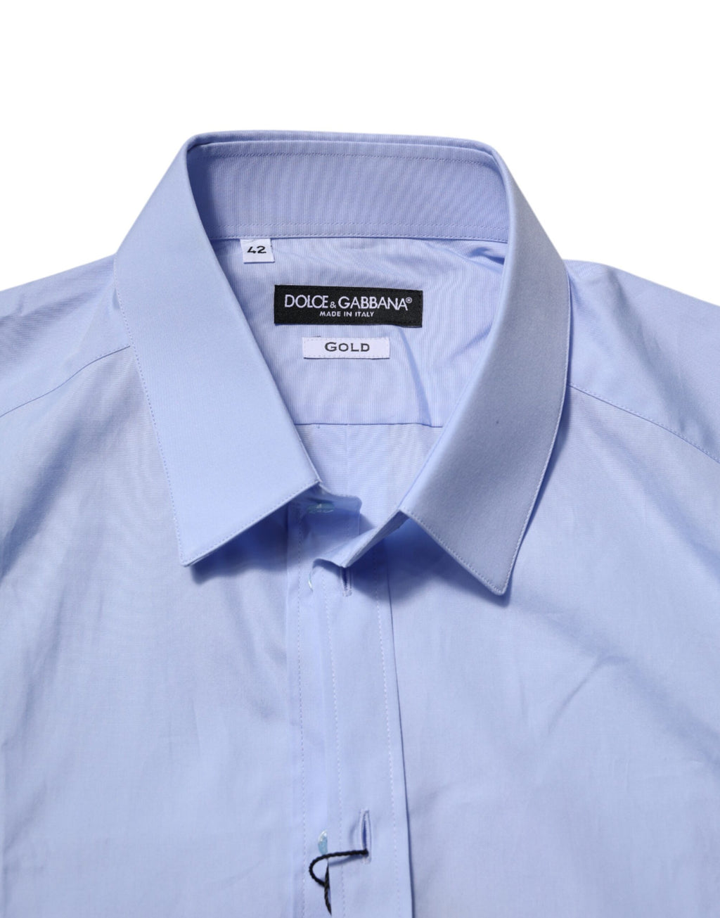 Dolce & Gabbana Blue Cotton GOLD Long Sleeves Dress Shirt
