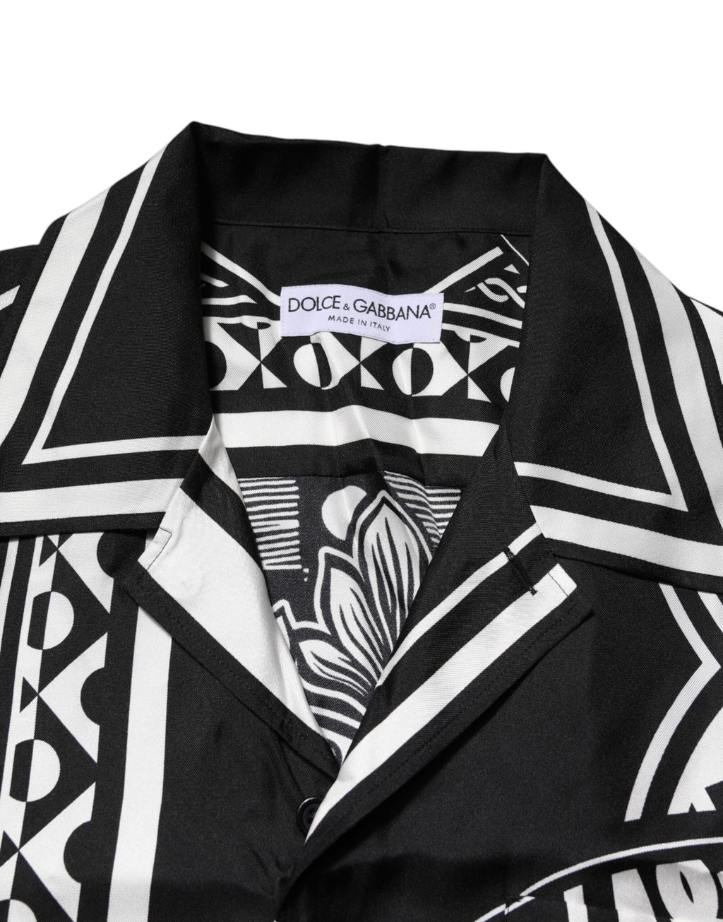 Dolce & Gabbana Black Bandana Casual Short Sleeve Shirt