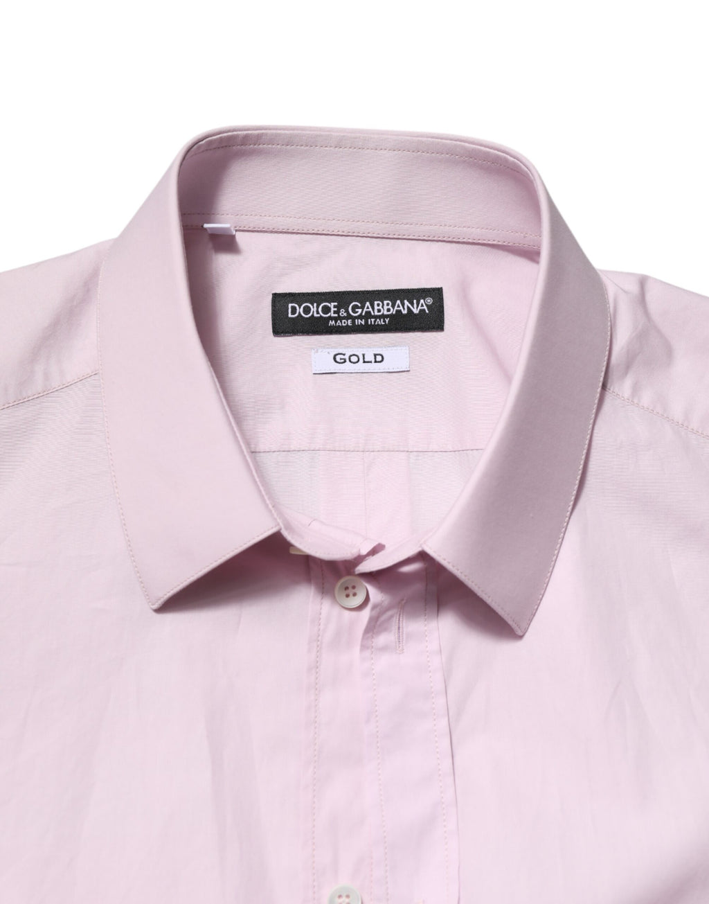 Dolce & Gabbana Pink Cotton GOLD Long Sleeves Dress Shirt