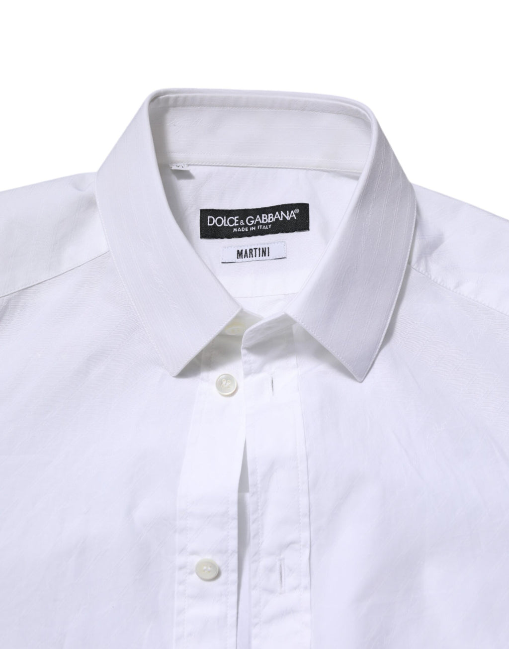 Dolce & Gabbana White Cotton MARTINI Long Sleeve Dress Shirt