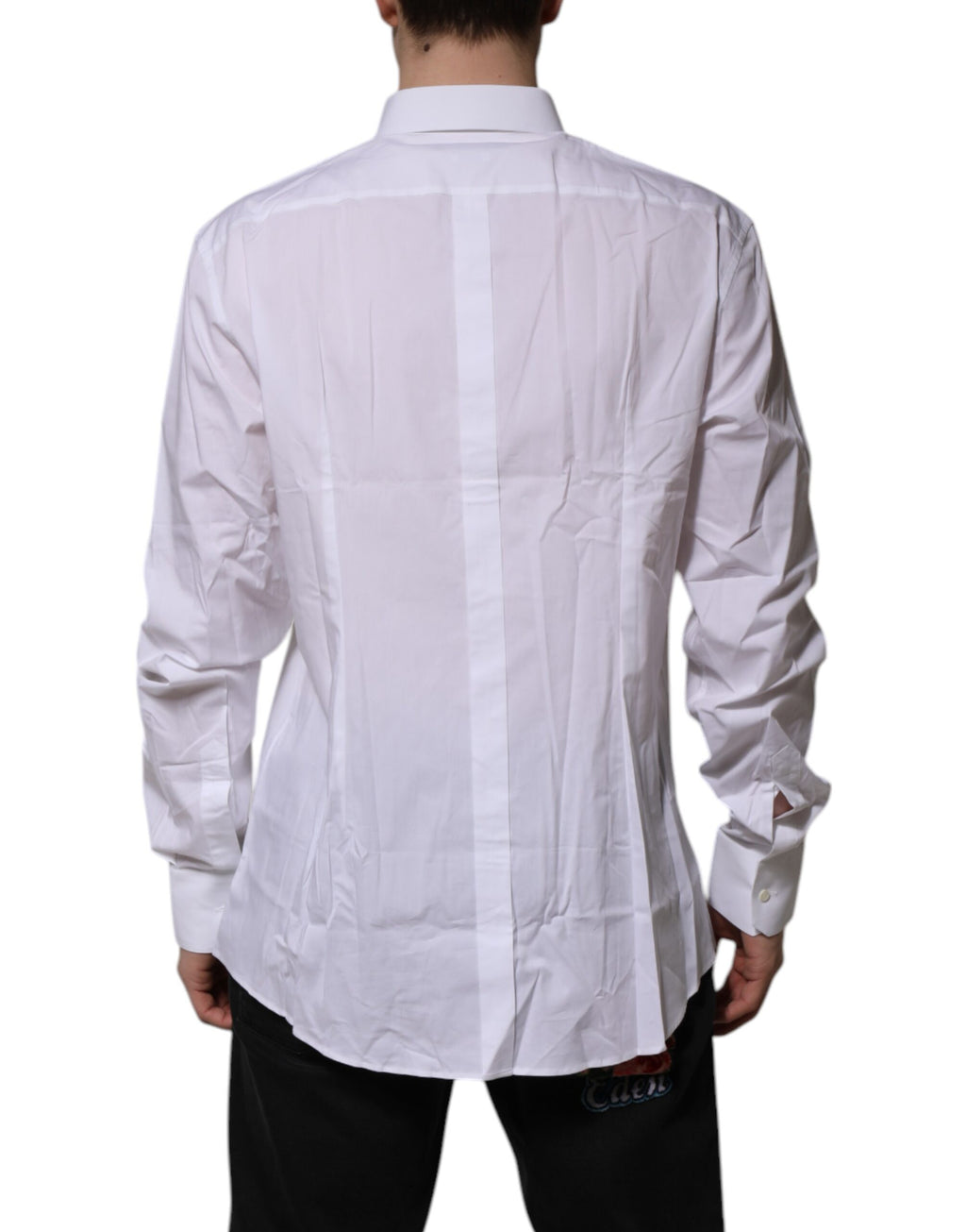 Dolce & Gabbana White Cotton GOLD Long Sleeves Dress Shirt