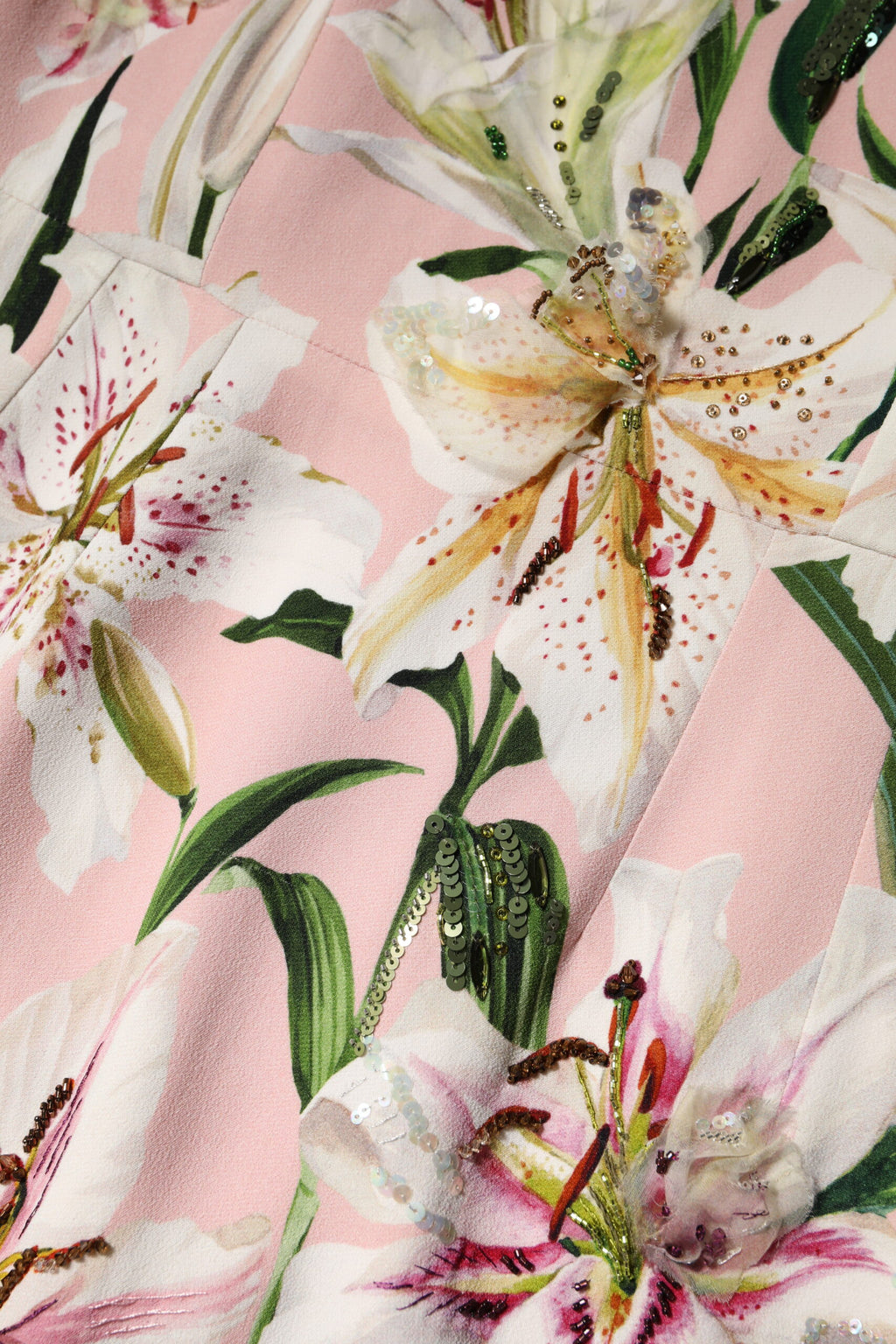 Dolce & Gabbana Pink Lily Viscose Sheath Stretch Midi Dress