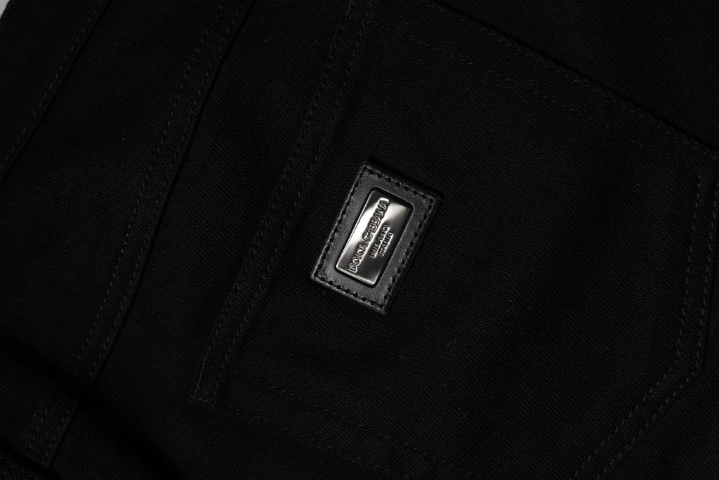 Dolce & Gabbana Black Cotton Low Waist Skinny Denim Jeans