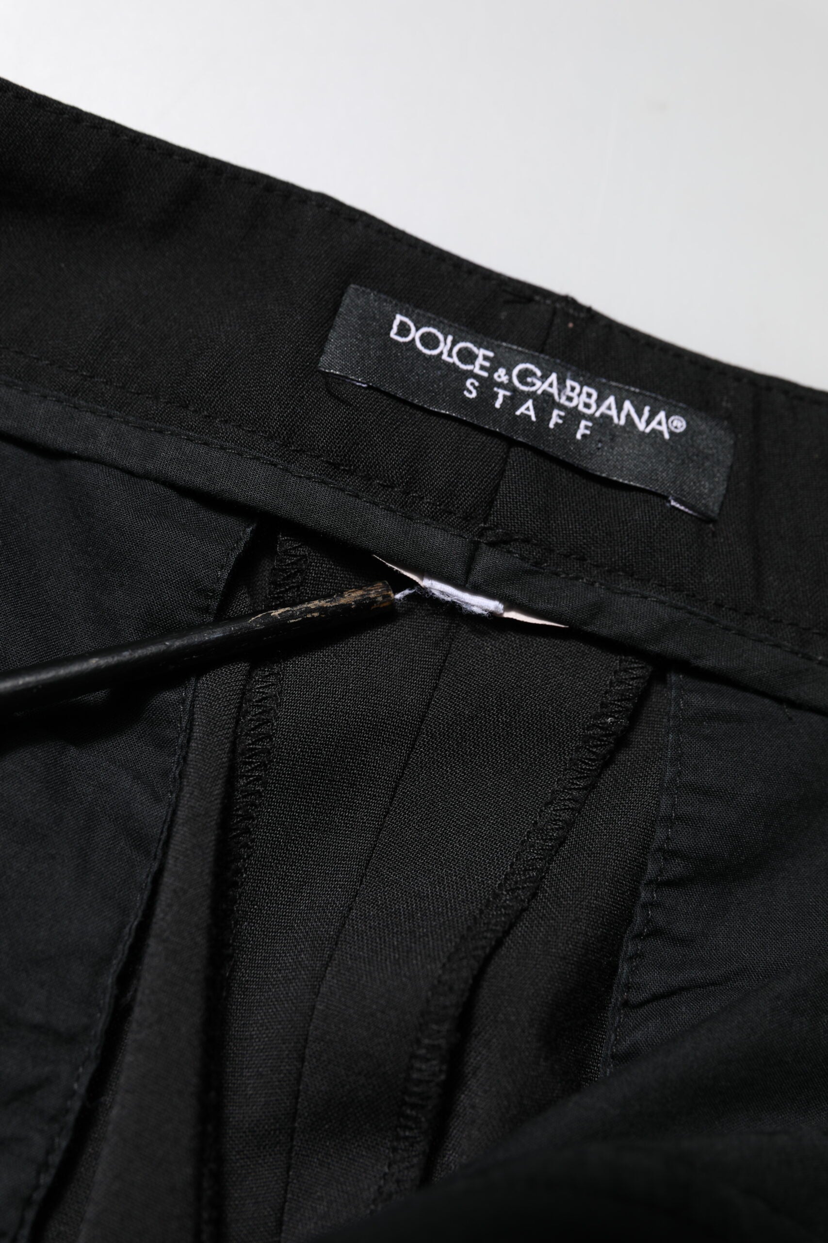 Dolce & Gabbana Black High Waisted Tapered STAFF Pants