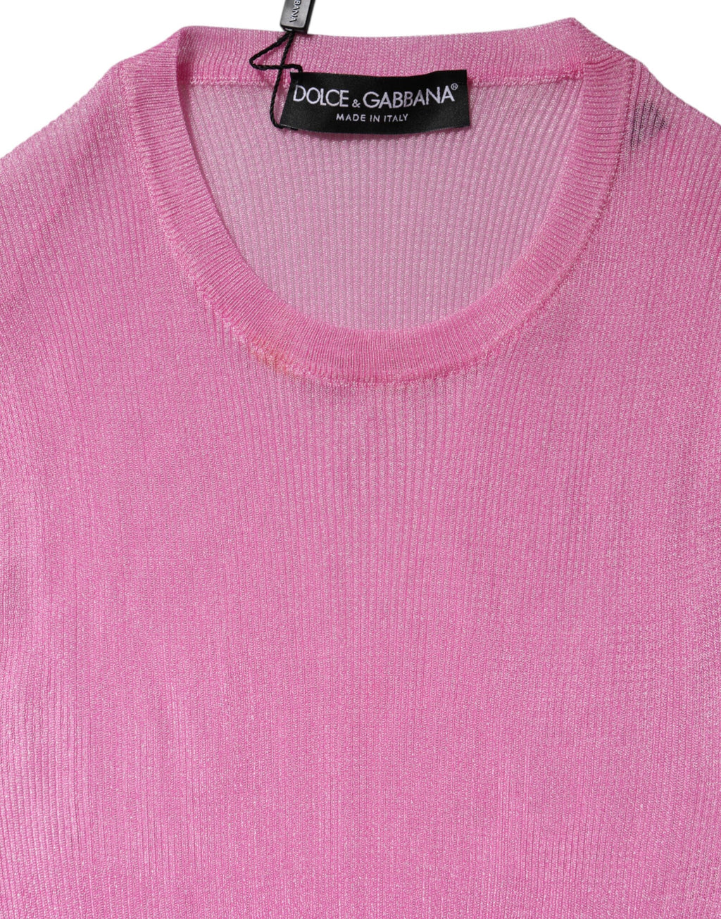 Dolce & Gabbana Pink Polyester Sleeveless Round Neck Tank Top