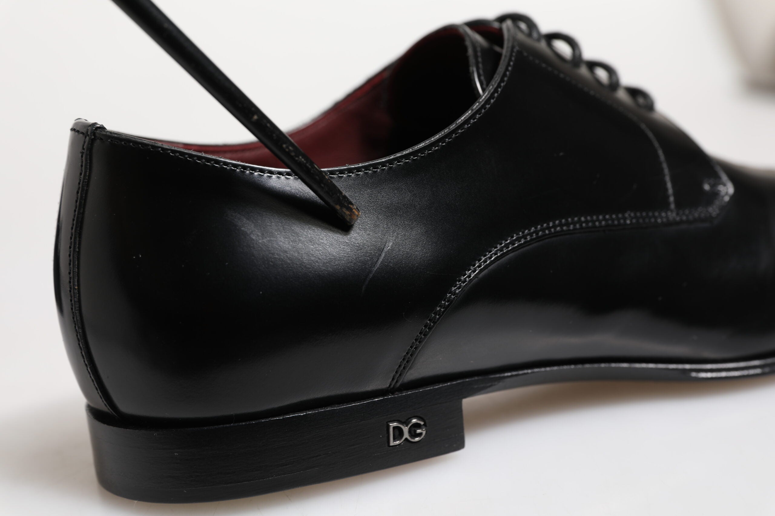 Dolce & Gabbana Black Leather Lace Up Derby Dress Formal Shoes