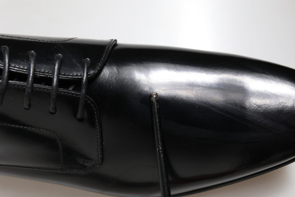 Dolce & Gabbana Black Leather Lace Up Derby Dress Formal Shoes