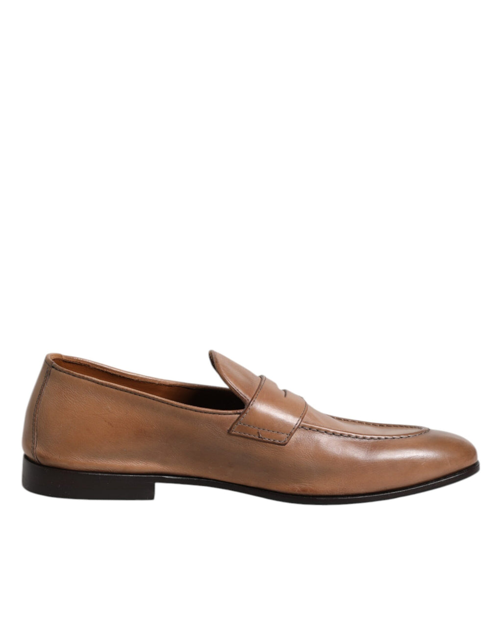 Brunello Cucinelli Brown Leather Loafer Dress Shoes