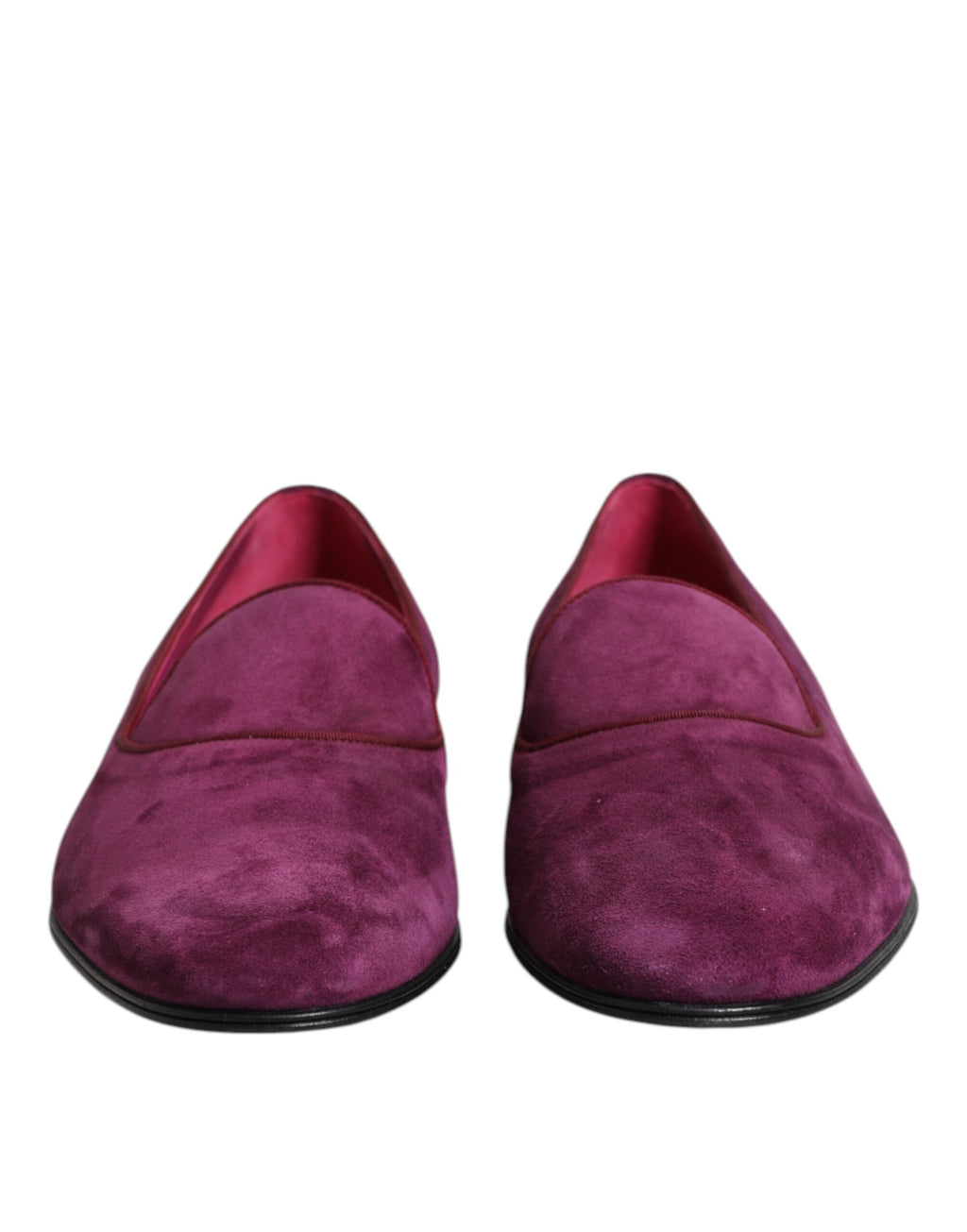 Dolce & Gabbana Purple Velvet Slip On Loafers Formal Shoes