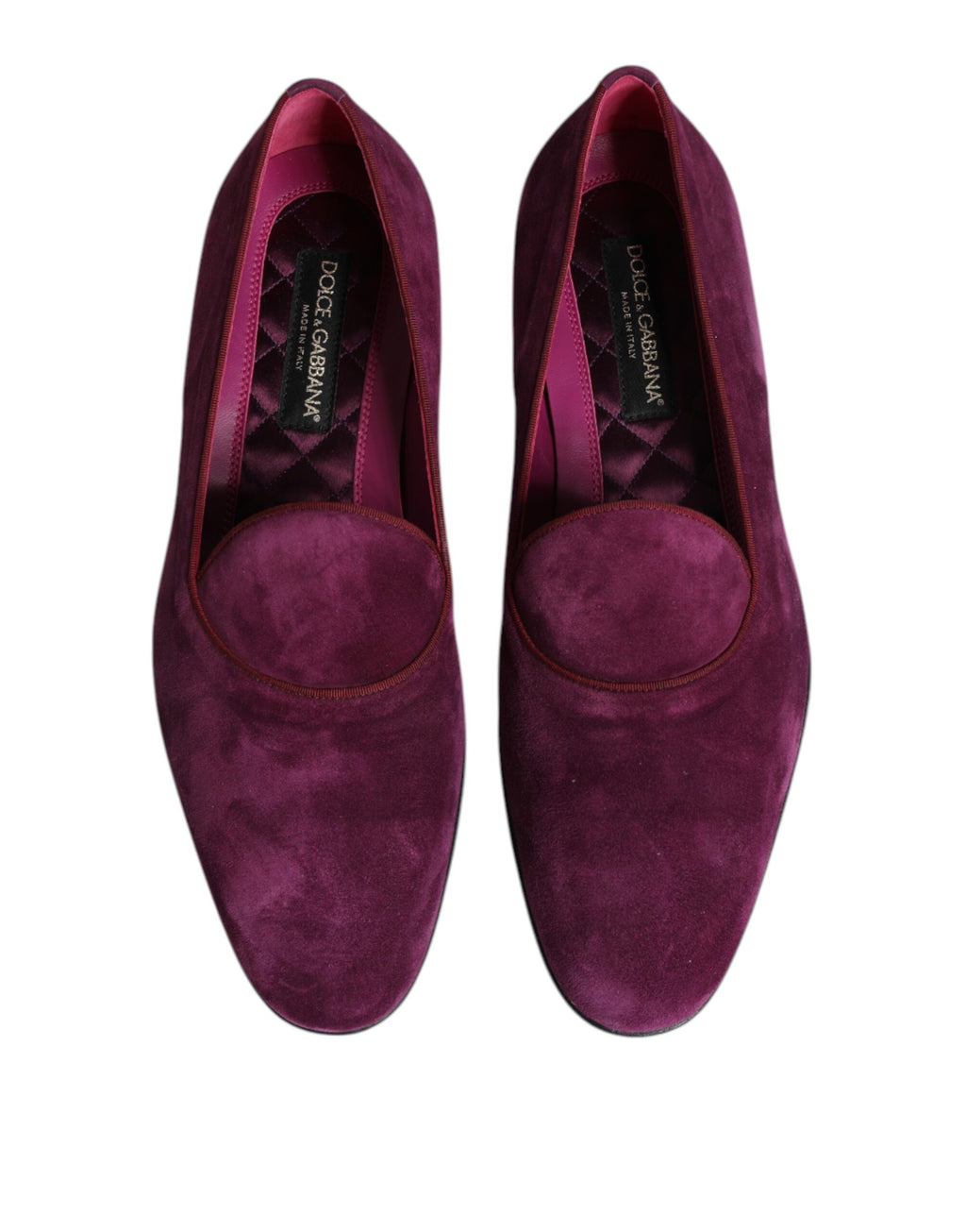 Dolce & Gabbana Purple Velvet Slip On Loafers Formal Shoes