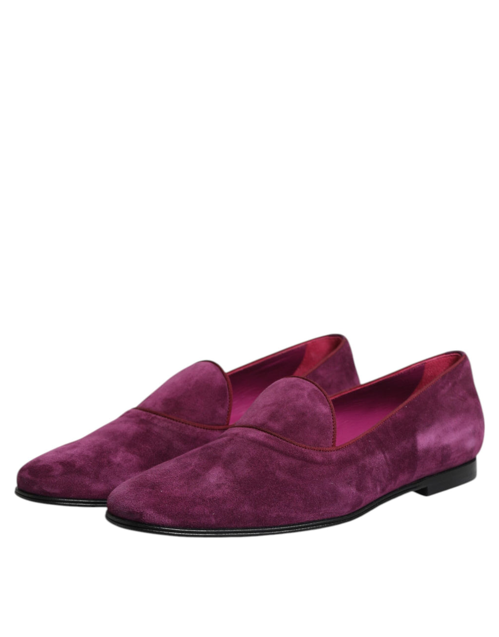 Dolce & Gabbana Purple Velvet Slip On Loafers Formal Shoes