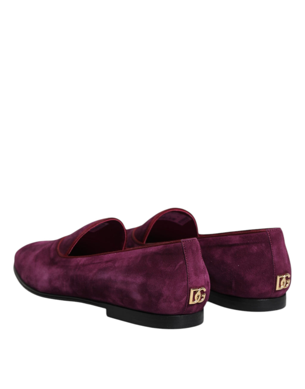 Dolce & Gabbana Purple Velvet Slip On Loafers Formal Shoes