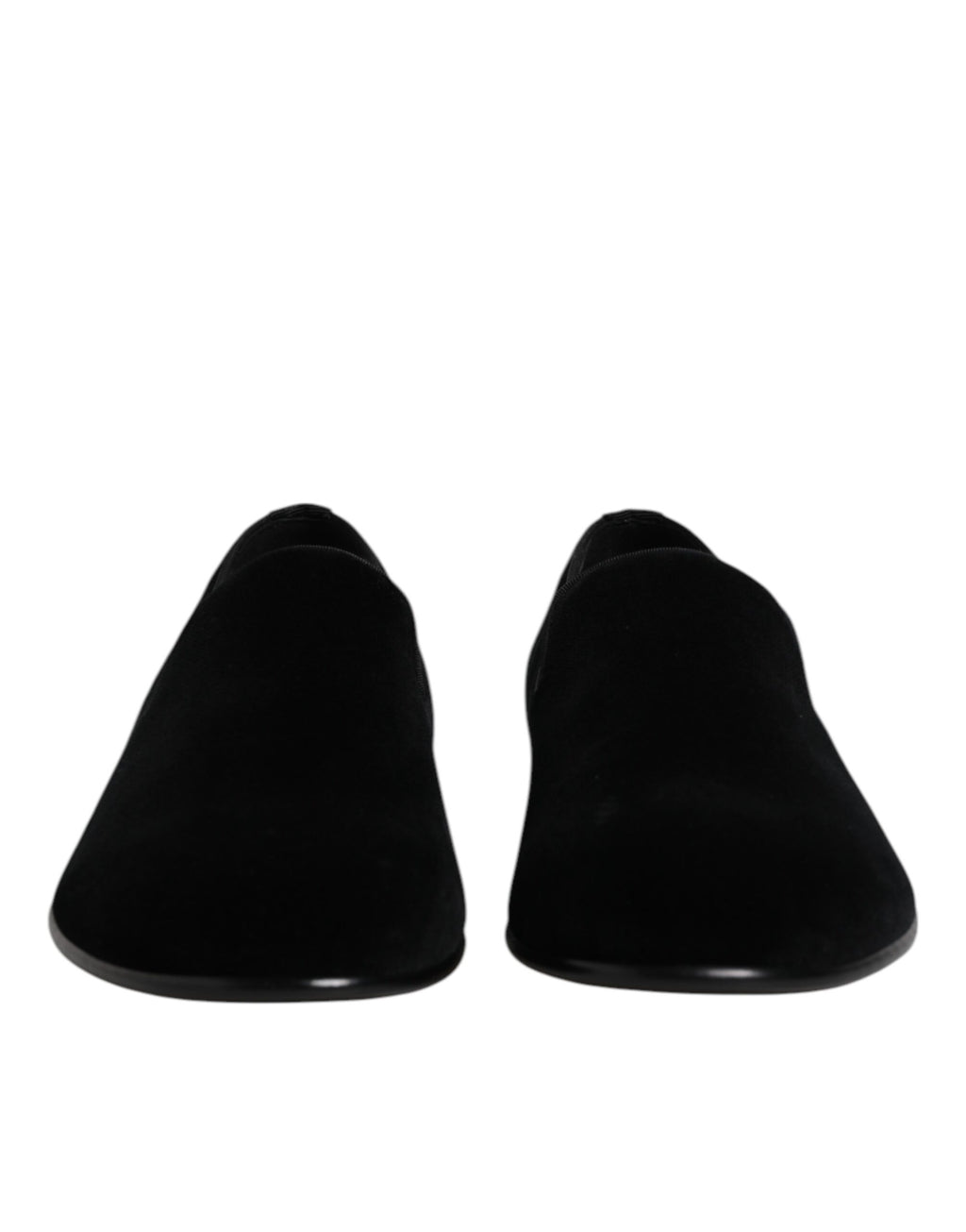 Dolce & Gabbana Black Velvet Slip On Loafers Formal Shoes