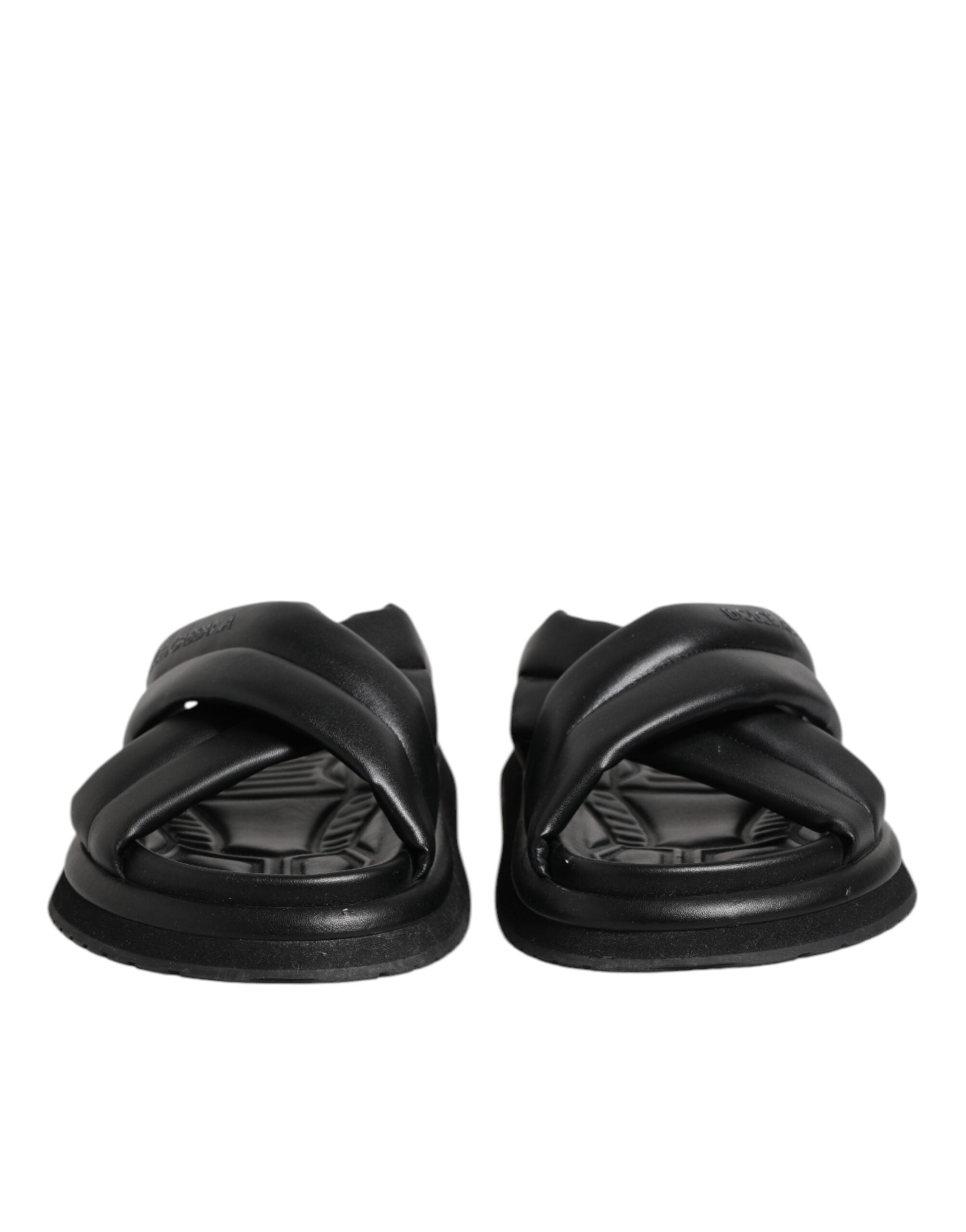 Dolce & Gabbana Black DG Logo Slides Sandals Beachwear Shoes