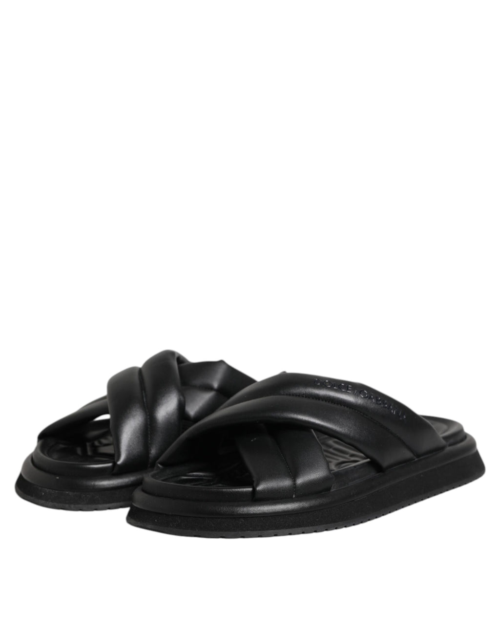 Dolce & Gabbana Black DG Logo Slides Sandals Beachwear Shoes