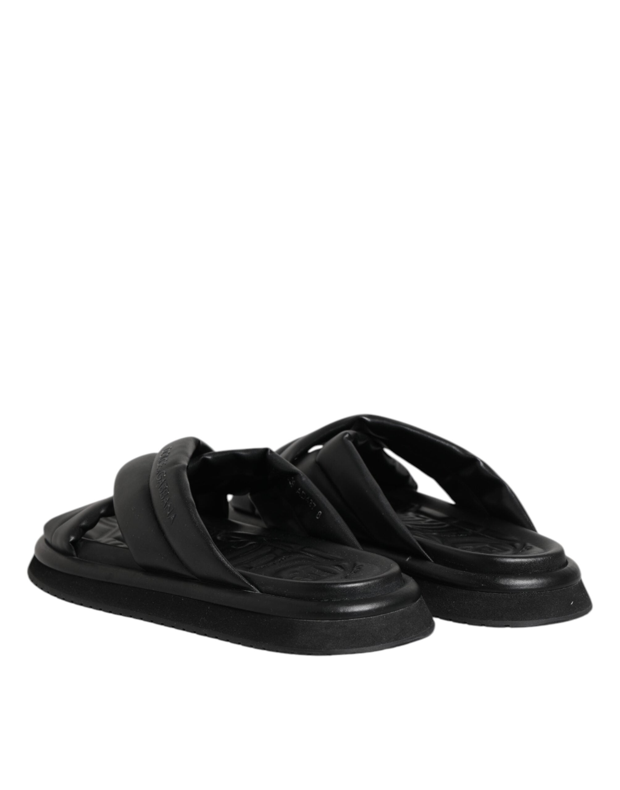 Dolce & Gabbana Black DG Logo Slides Sandals Beachwear Shoes