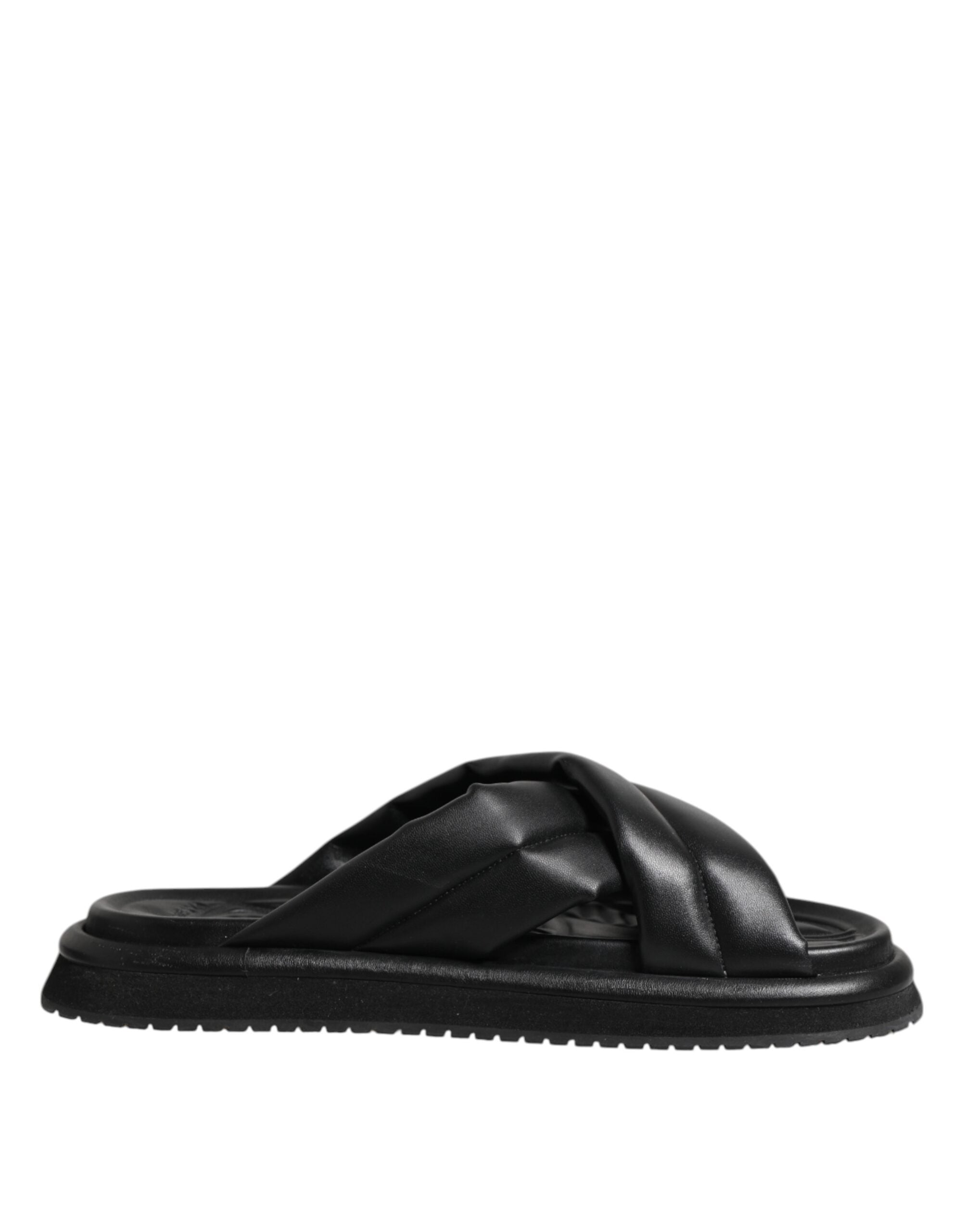 Dolce & Gabbana Black DG Logo Slides Sandals Beachwear Shoes