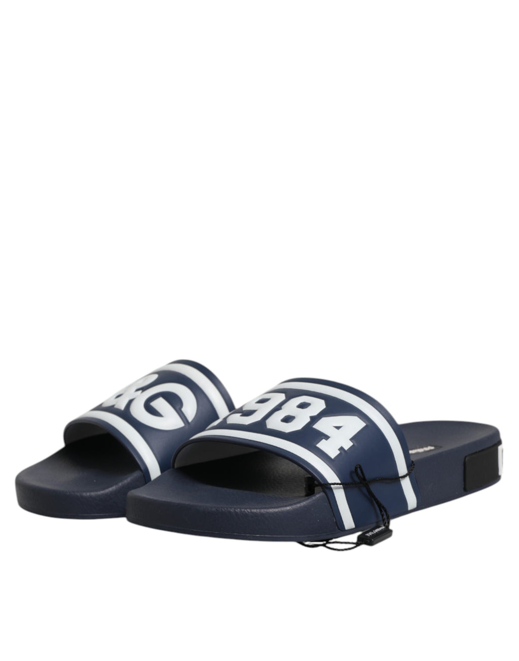 Dolce & Gabbana Blue DG Logo Slides Sandals Beachwear Shoes
