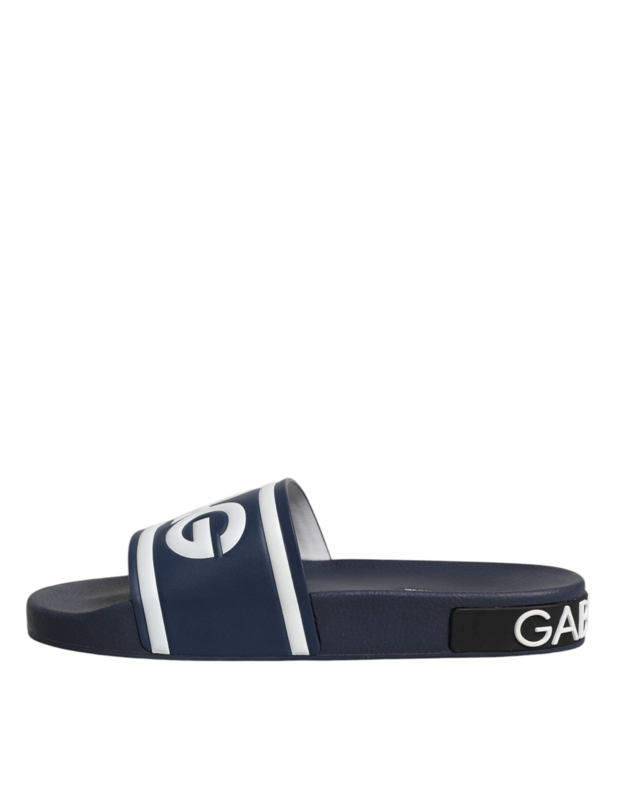 Dolce & Gabbana Blue DG Logo Slides Sandals Beachwear Shoes