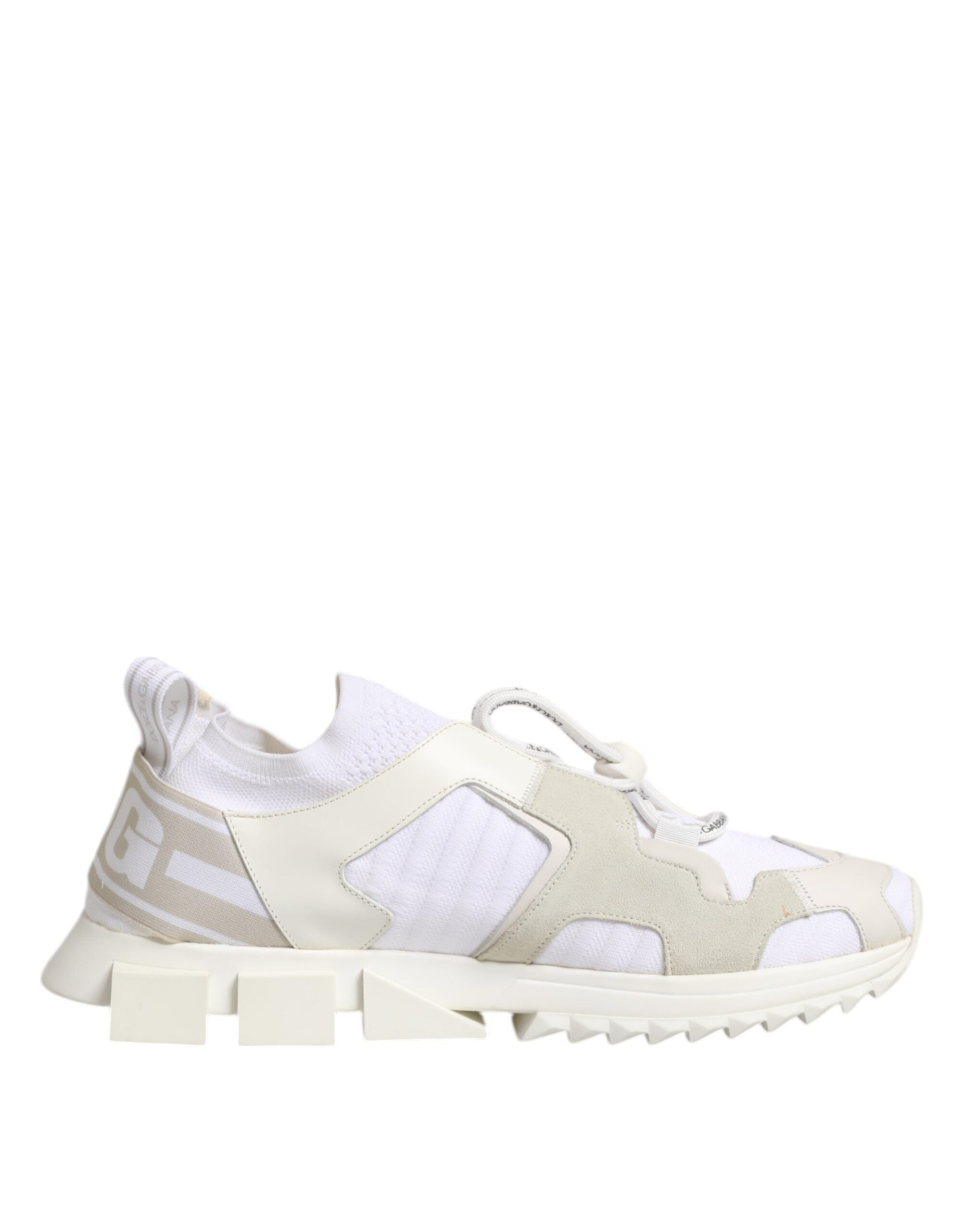 Dolce & Gabbana White Mesh Sorrento Trekking Sneakers Shoes