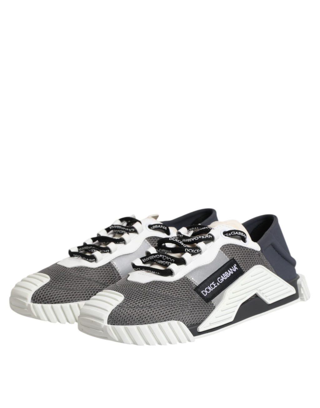 Dolce & Gabbana Gray Lace Up Low Top NS1 Sneakers Shoes