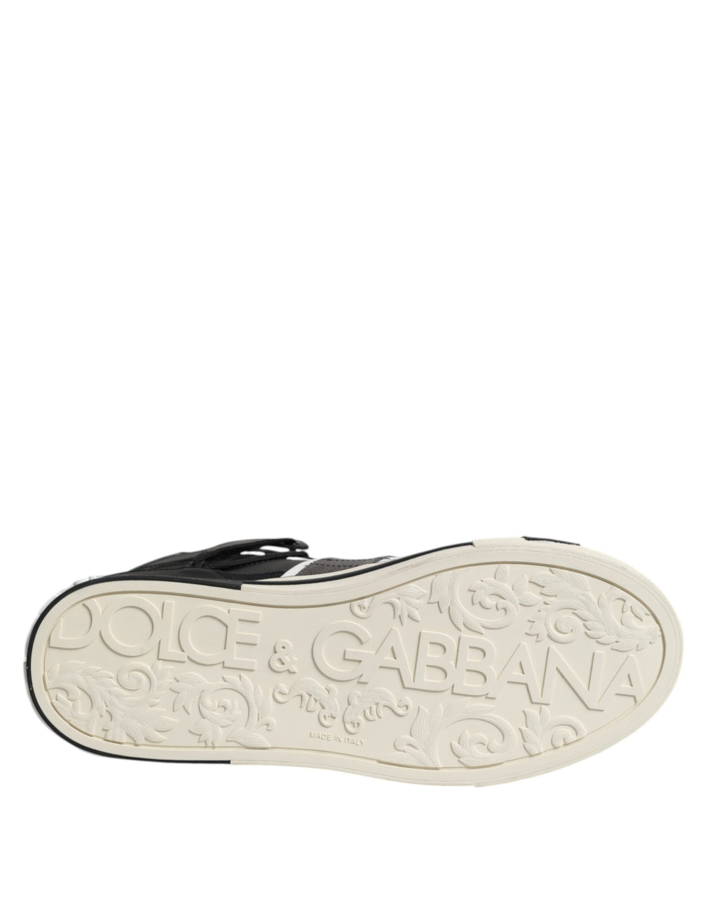 Dolce & Gabbana Black Leather High Top Logo Men Sneakers Shoes