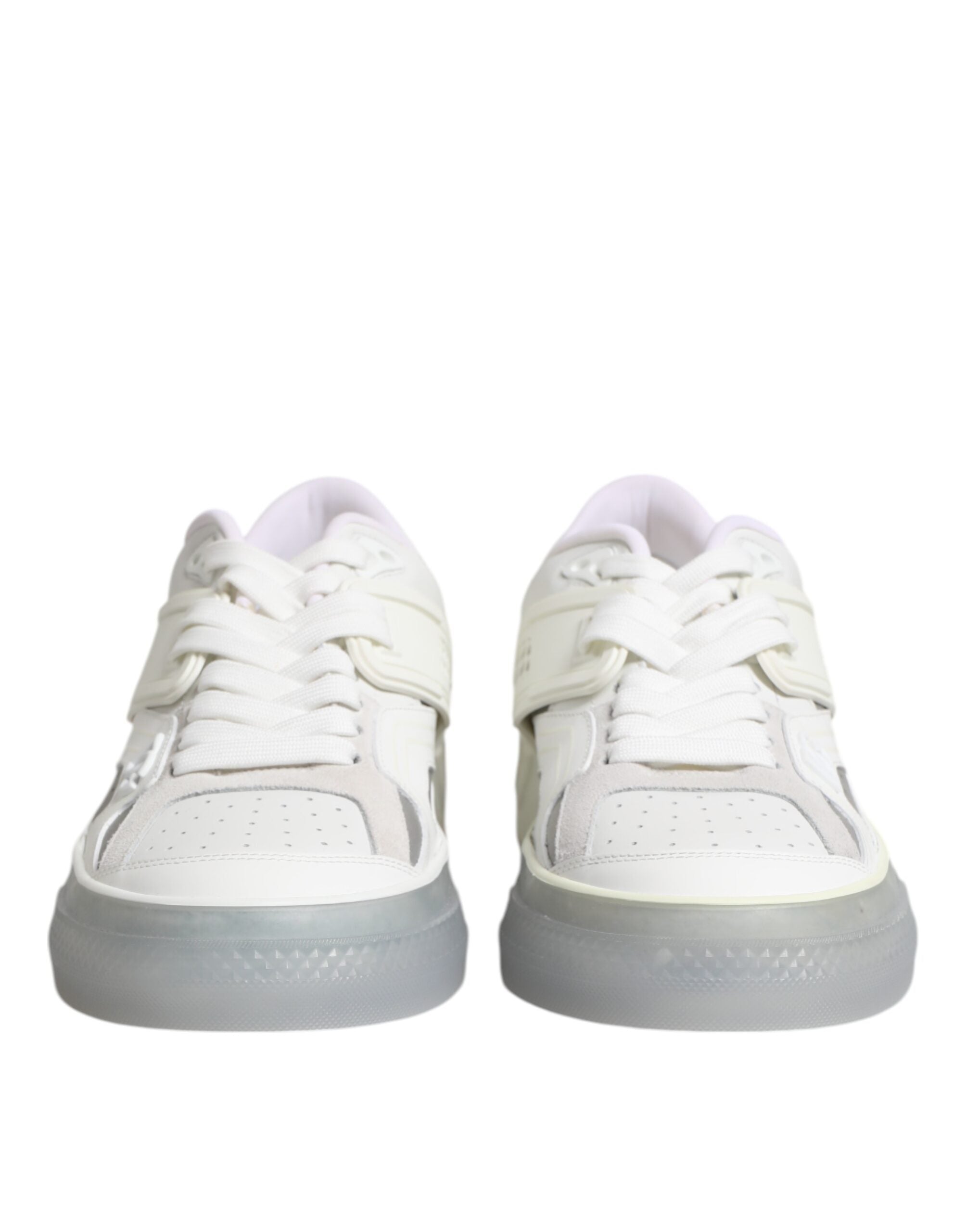 Dolce & Gabbana White Low Top DG Embossed Men Sneakers Shoes