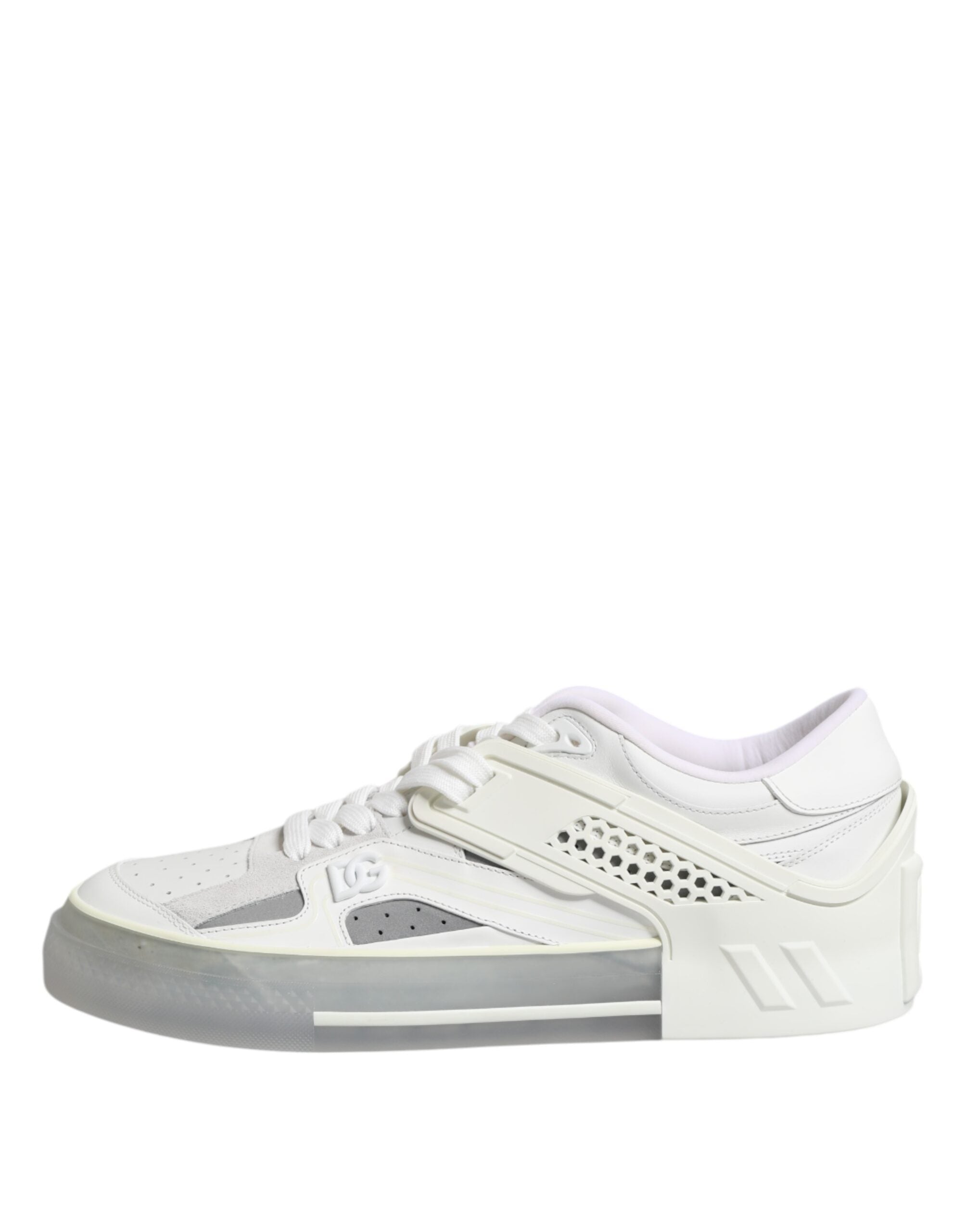 Dolce & Gabbana White Low Top DG Embossed Men Sneakers Shoes