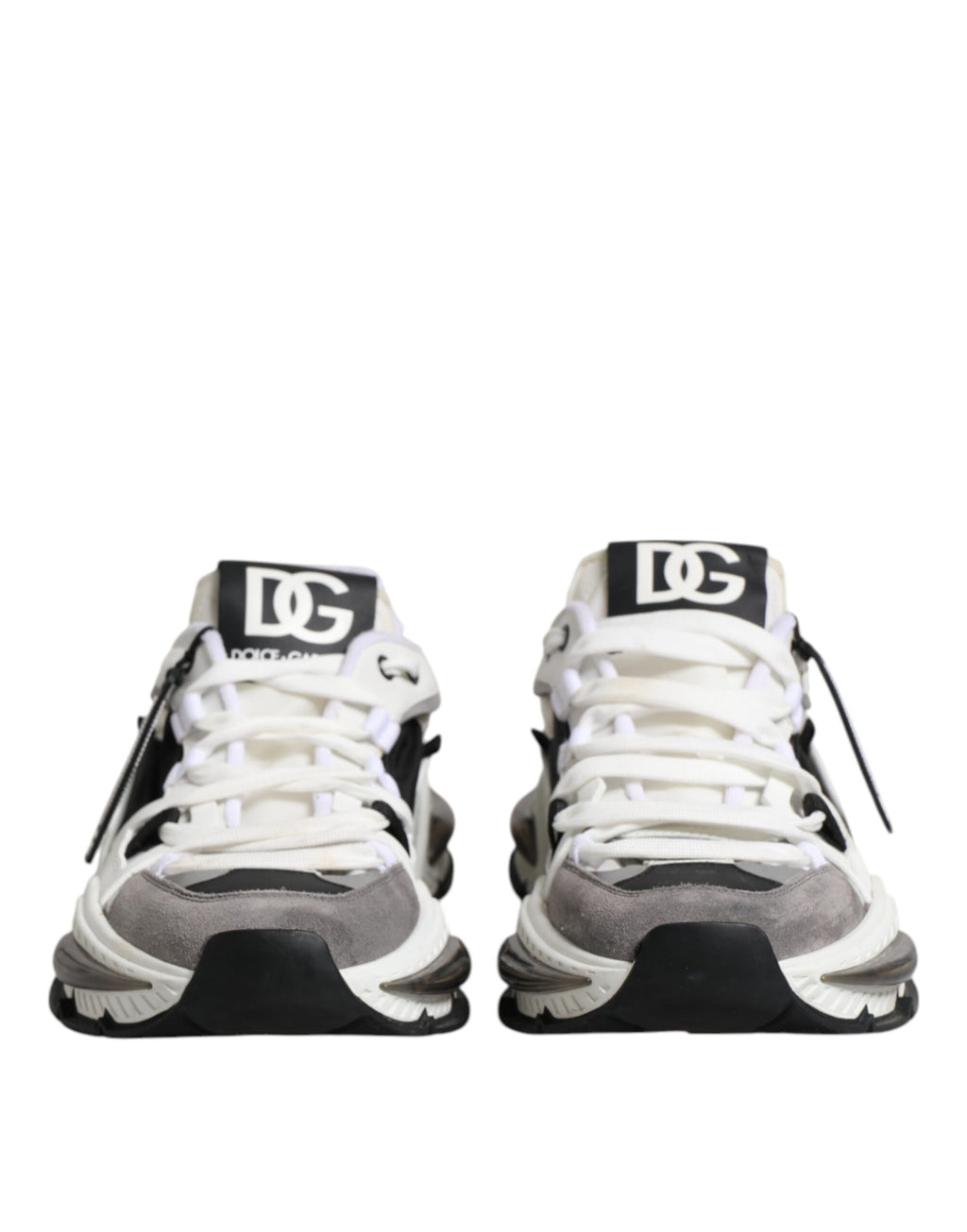 Dolce & Gabbana White Black Logo Airmaster Men Sneakers Shoes