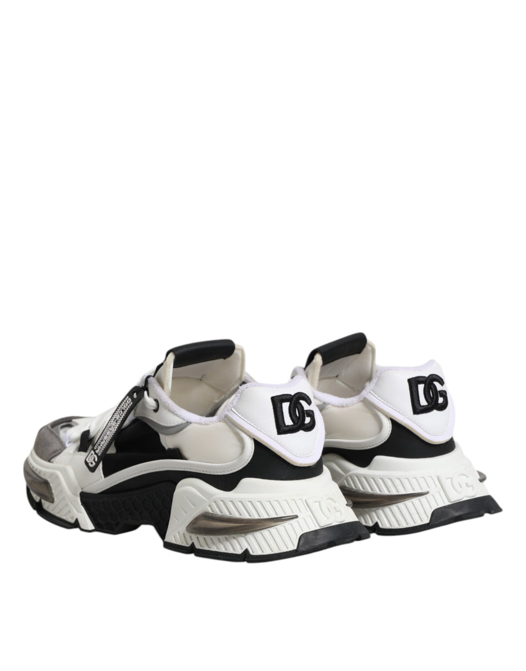 Dolce & Gabbana White Black Logo Airmaster Men Sneakers Shoes