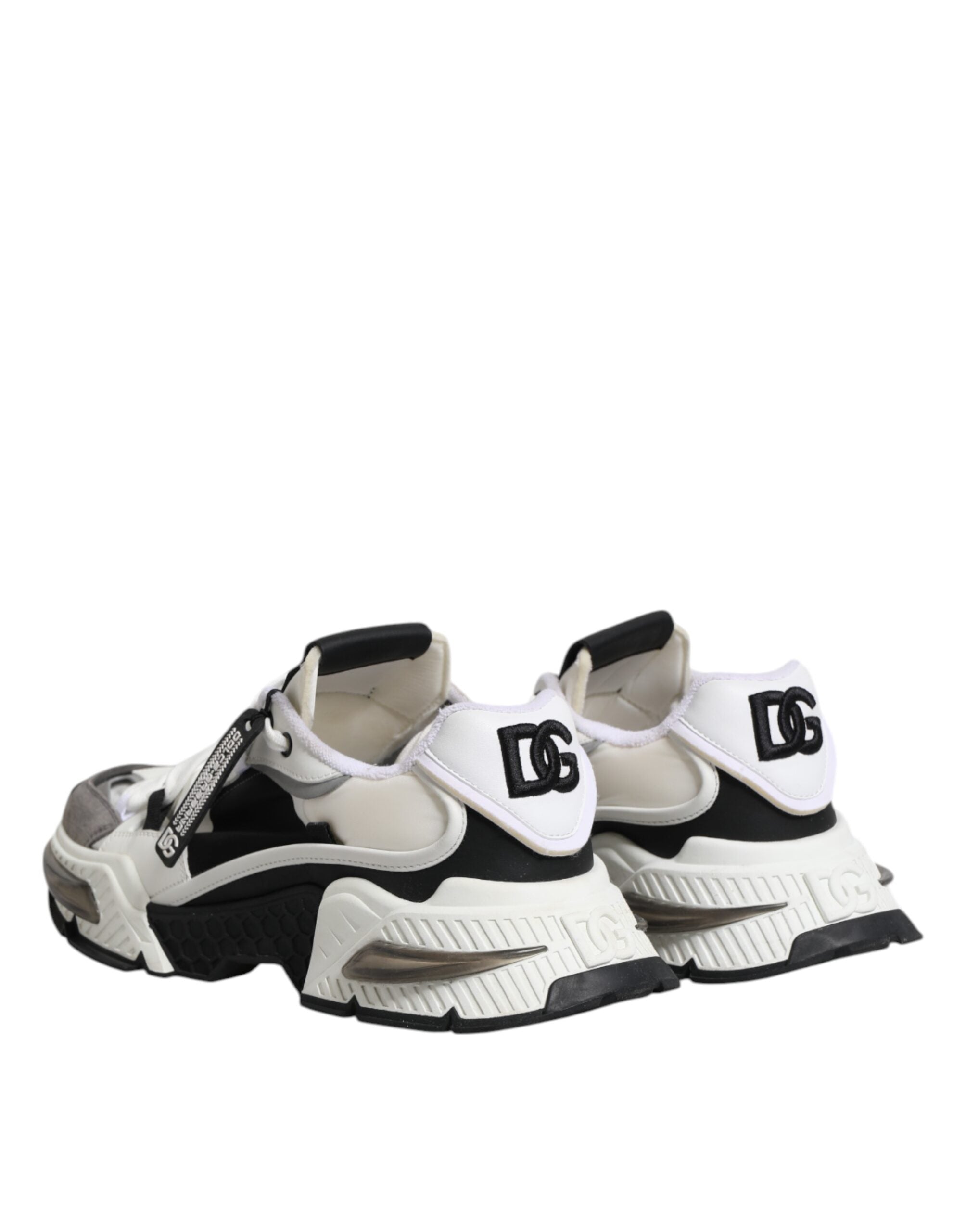 Dolce & Gabbana White Black Logo Airmaster Men Sneakers Shoes