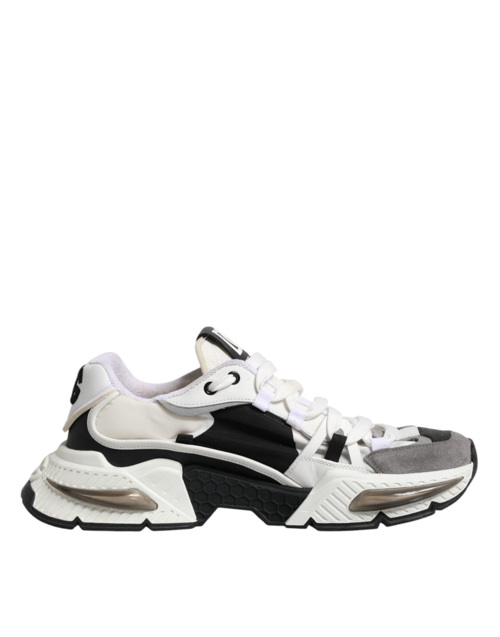 Dolce & Gabbana White Black Logo Airmaster Men Sneakers Shoes