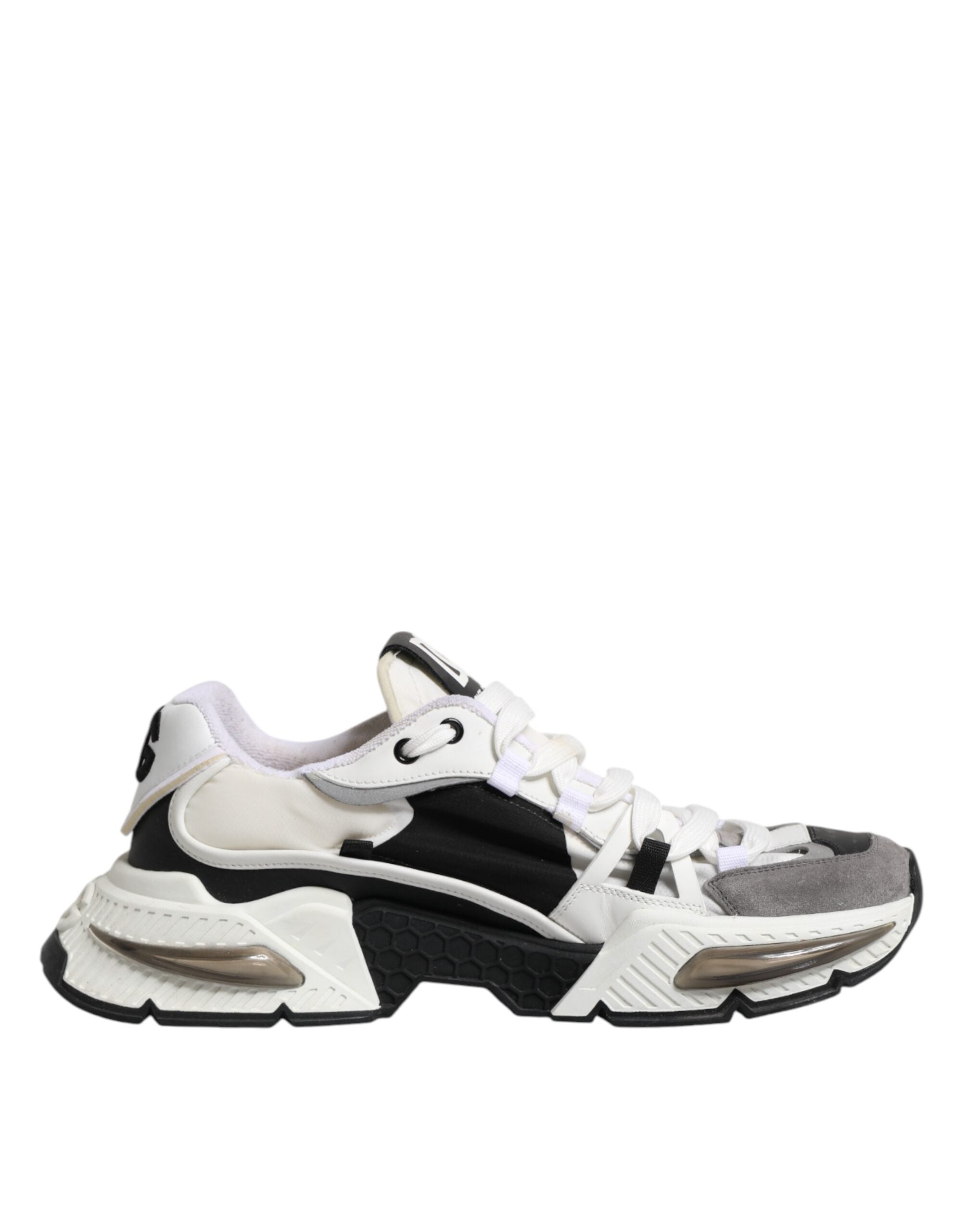 Dolce & Gabbana White Black Logo Airmaster Men Sneakers Shoes