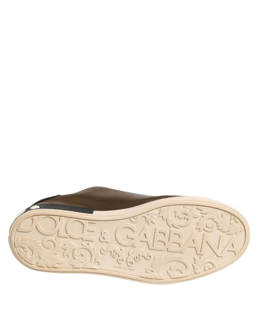 Dolce & Gabbana Gold Portofino Leather Low Top Sneakers Shoes