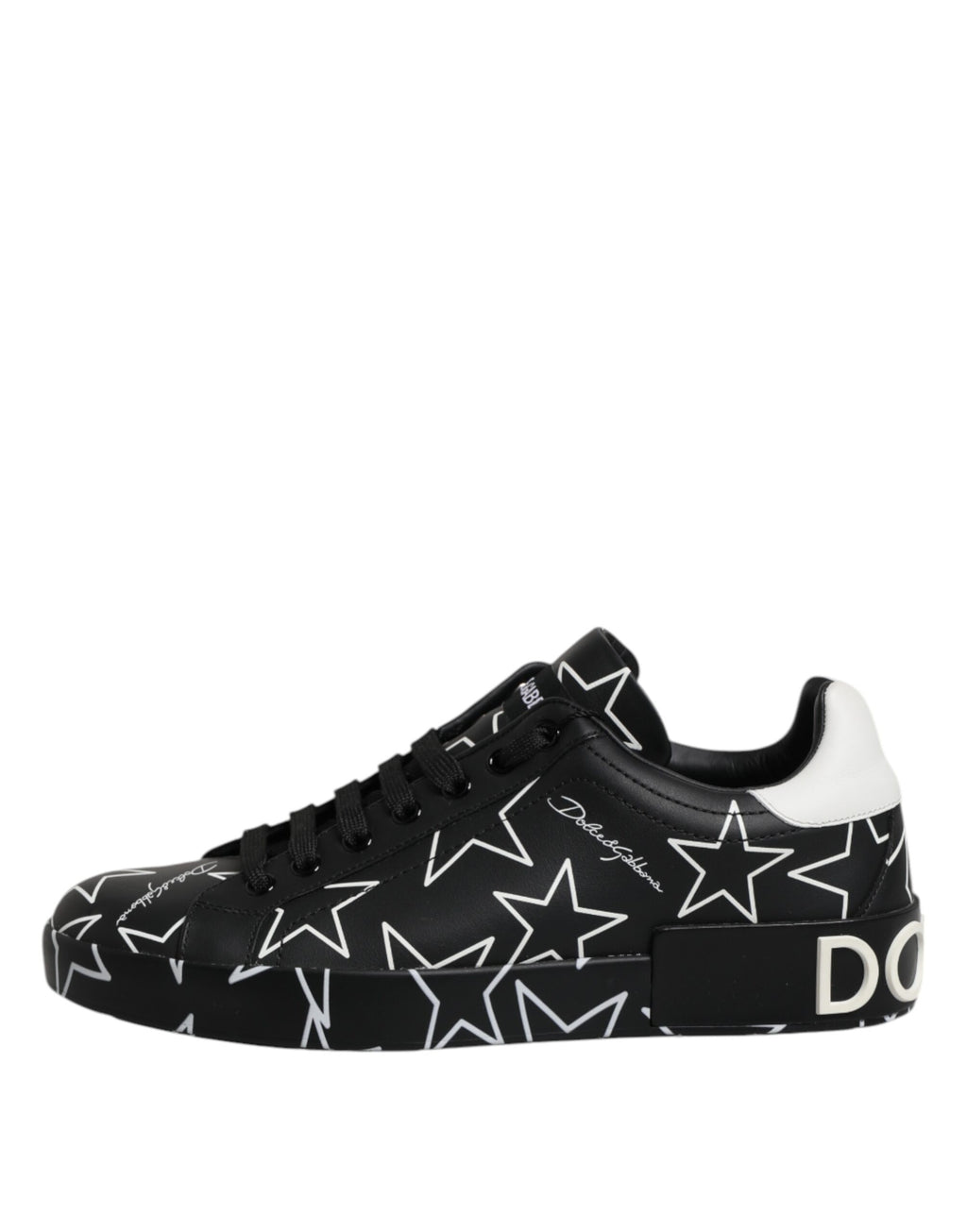 Dolce & Gabbana Black White Stars Low Top Men Sneakers Shoes