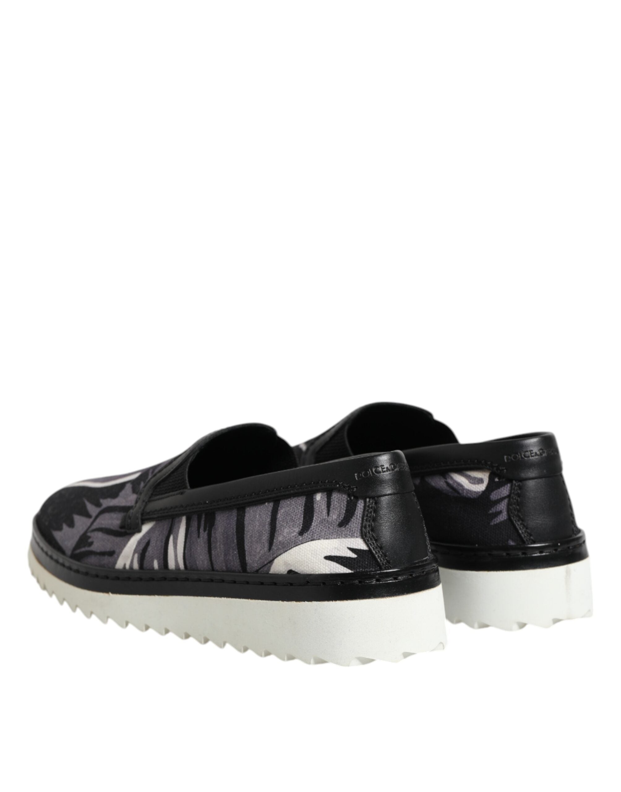 Dolce & Gabbana Black Tropical Slip On Men Sneakers Shoes