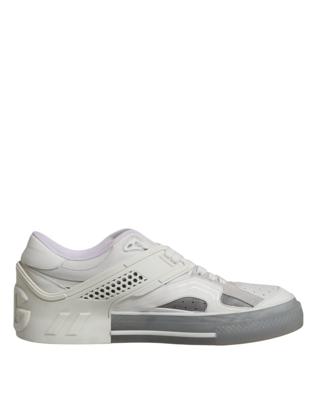 Dolce & Gabbana White Low Top DG Embossed Men Sneakers Shoes