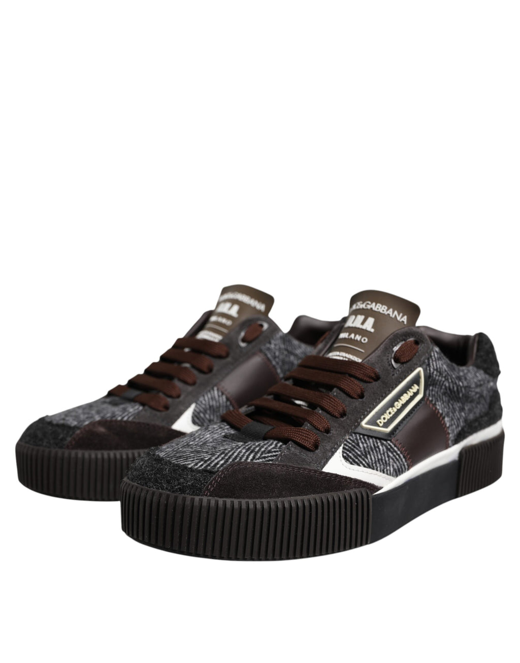 Dolce & Gabbana Multicolor Leather Low Top Sneakers Shoes