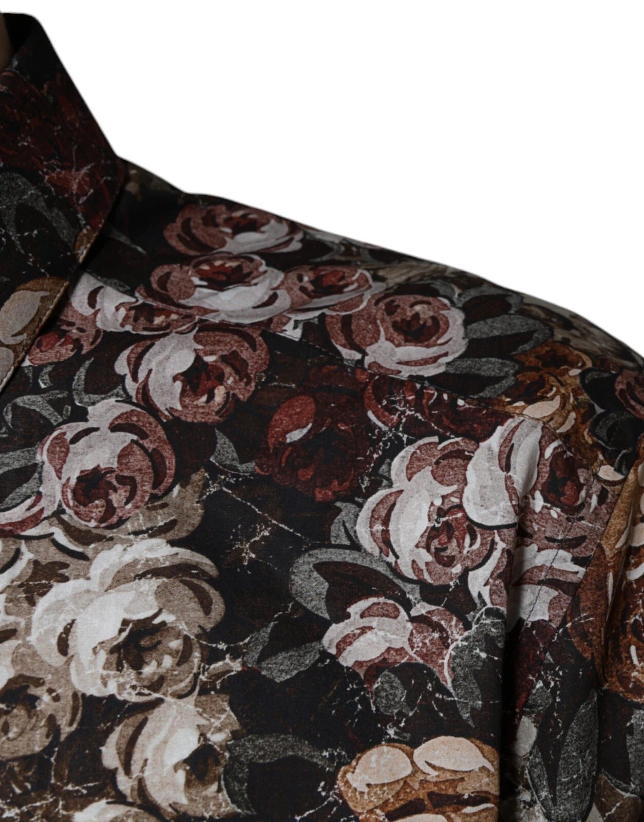 Dolce & Gabbana Multicolor Floral GOLD Cotton Men Dress Shirt