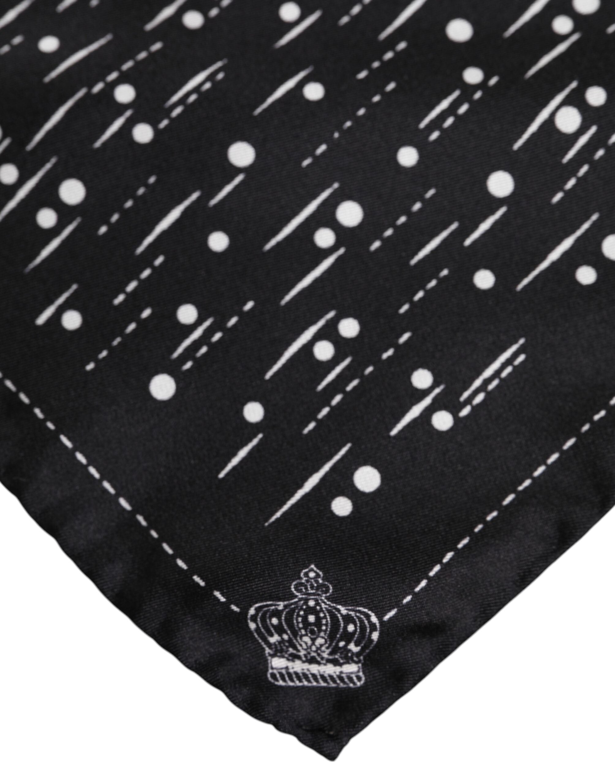 Dolce & Gabbana Black White Printed Square Men Foulard Scarf