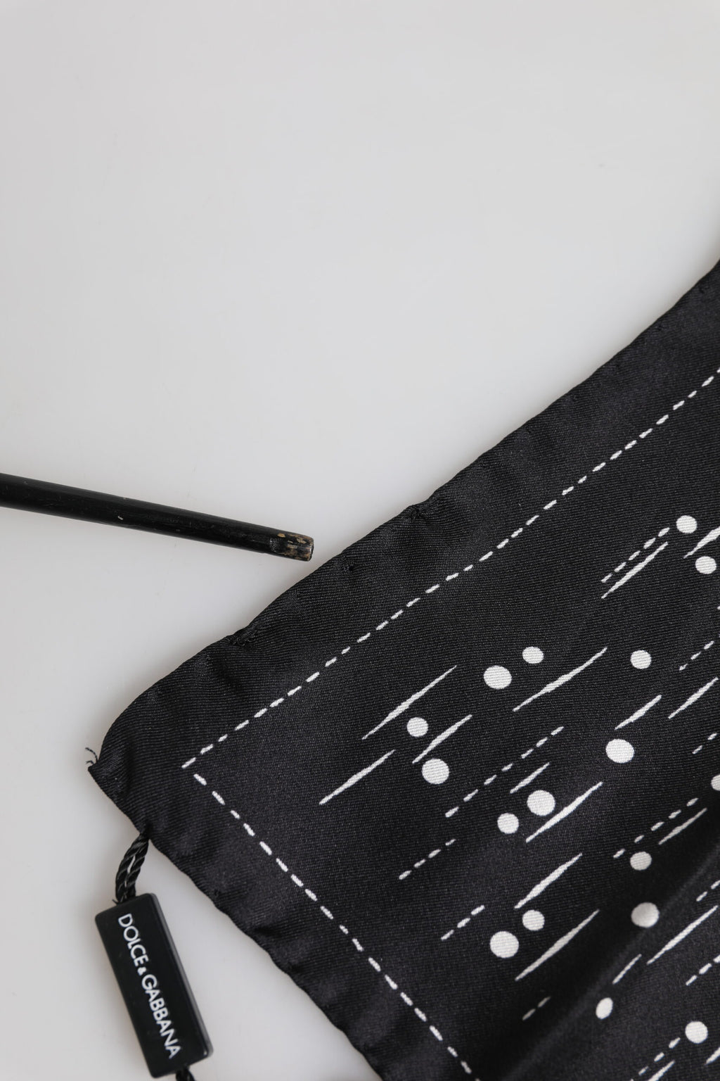 Dolce & Gabbana Black White Printed Square Men Foulard Scarf